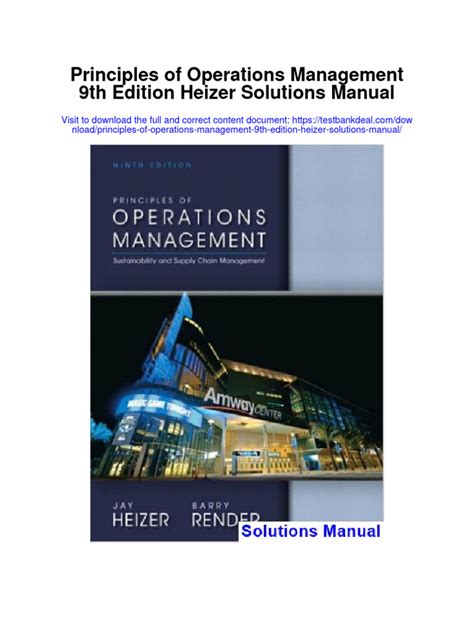 Principles of operations management heizer solutions manual. - Fire officer 1 instructor guide sheet.